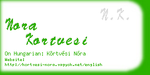 nora kortvesi business card